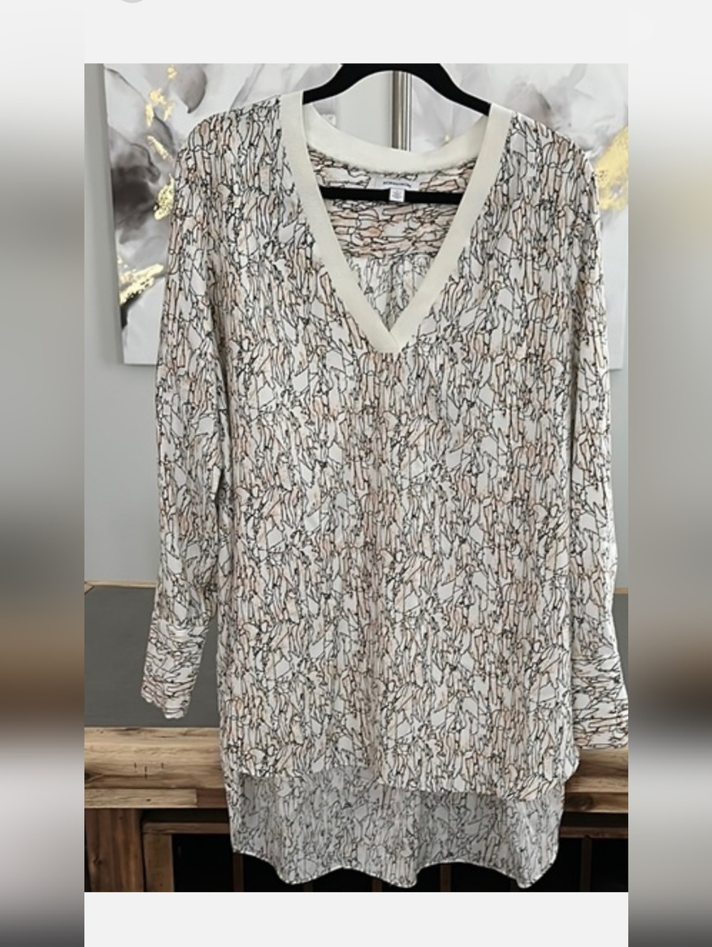 Nordstrom Abstract Print Tunic Top Size L Mint Condition